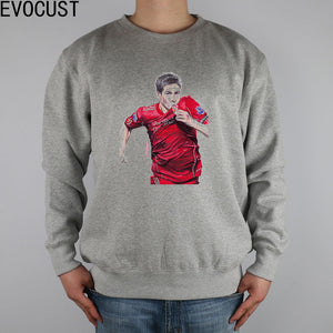 Steven Gerrard Ballpoint Pen Drawing Liverpool  men Sweatshirts Thick Combed Cotton