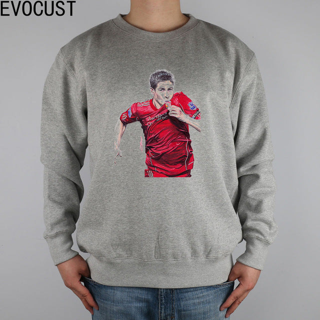 Steven Gerrard Ballpoint Pen Drawing Liverpool  men Sweatshirts Thick Combed Cotton
