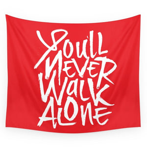 Liverpool FC - You'll Never Walk Alone Wall Tapestry Fabric Wall Hanging Tapestry Decor Polyester Curtains Plus Long Table Cover