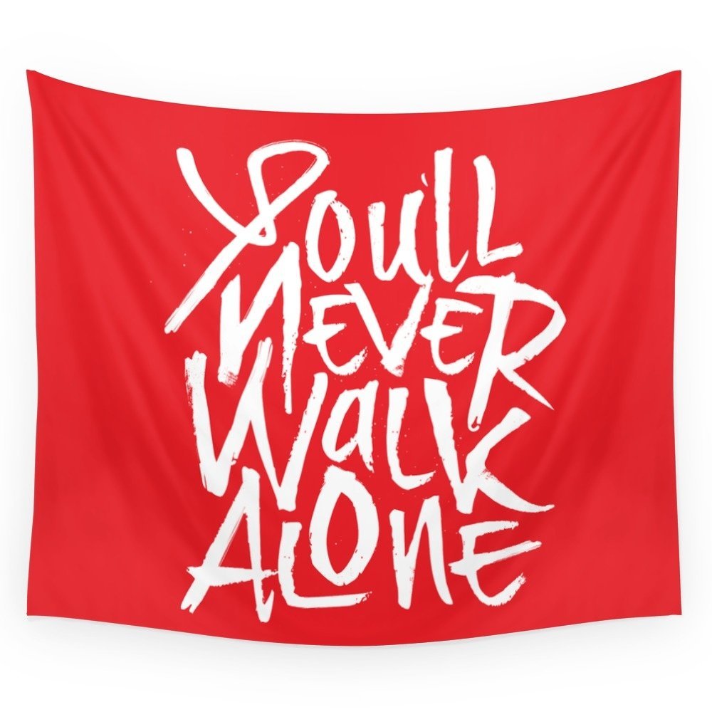 Liverpool FC - You'll Never Walk Alone Wall Tapestry Fabric Wall Hanging Tapestry Decor Polyester Curtains Plus Long Table Cover