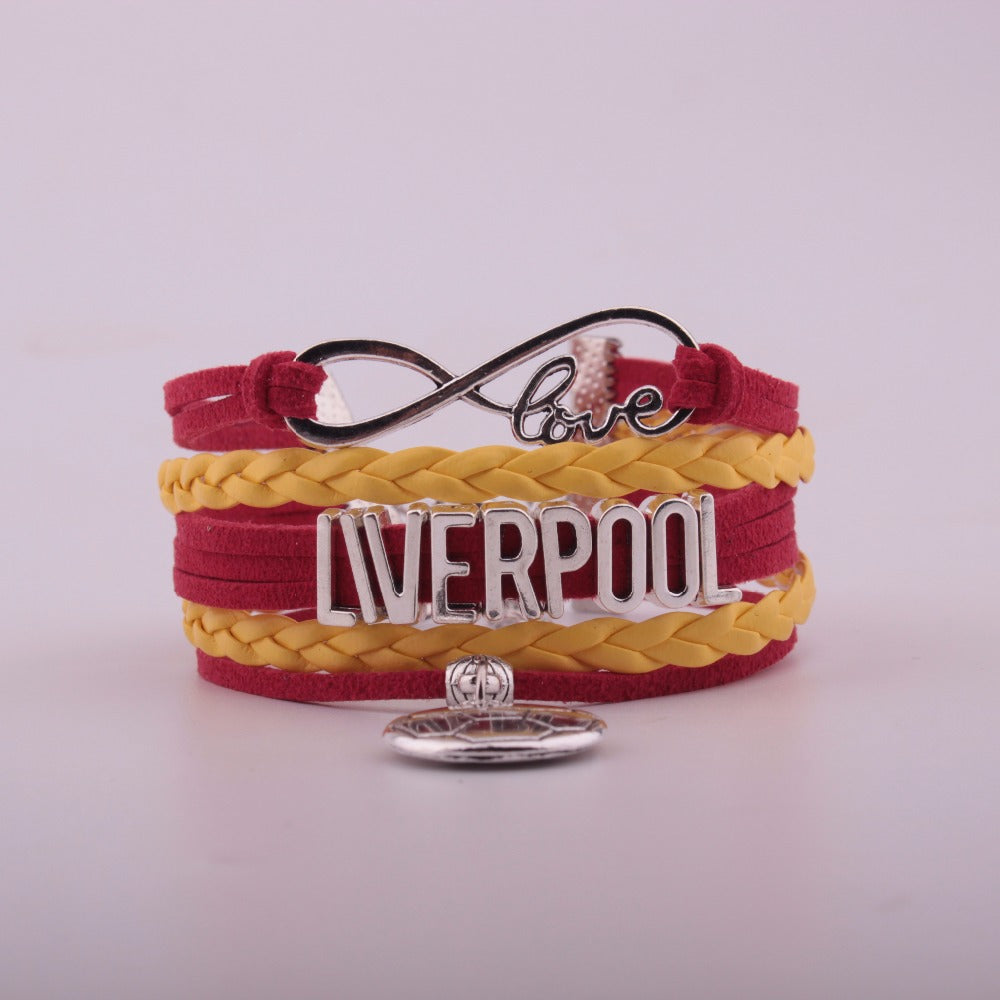 Infinity Love Liverpool Soccer Bracelet