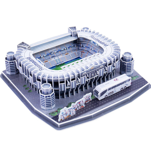 Classic Jigsaw Models 3D Puzzle Santiago Bernabeu Competition Football Game Stadiums DIY Enlighten Brick Toys Scale Sets Paper